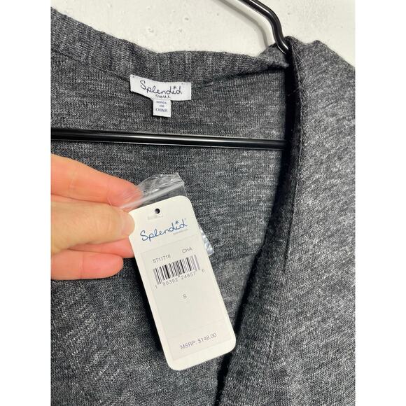 NEW Splendid Gray Button Down Maxi Cardigan Size Small Ashbourne - Picture 5 of 9